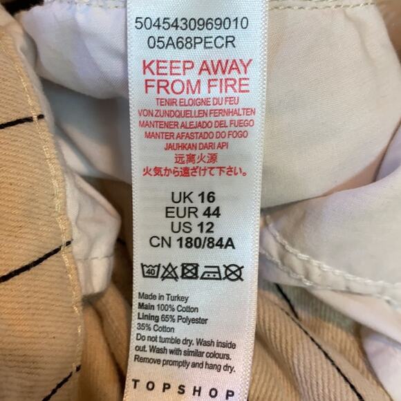 Topshop Striped Paperbag High Rise Shorts 12 NWT - Picture 8 of 8